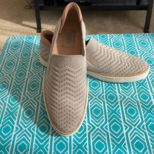 UGG, Sammy Chevron Metallic slip on sneaker.